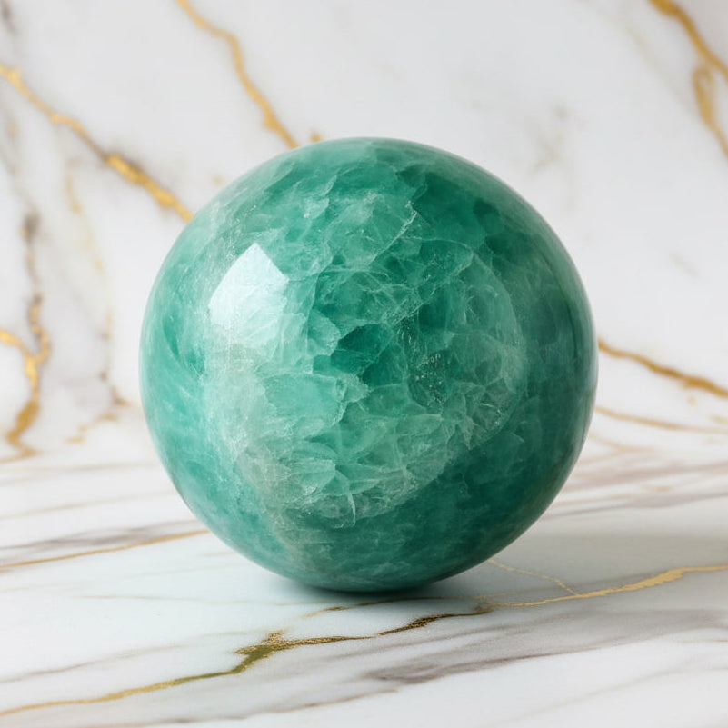Große Fluorit Kugel – Farbakzent für Wohnräume CrystalScents
