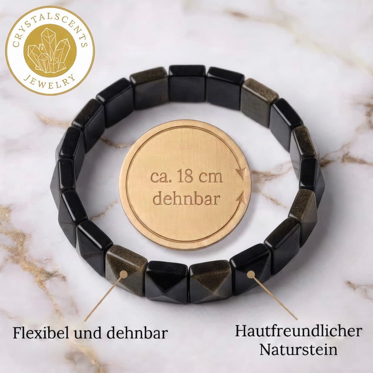 Gold Obsidian Armband - Magische Tiefe
