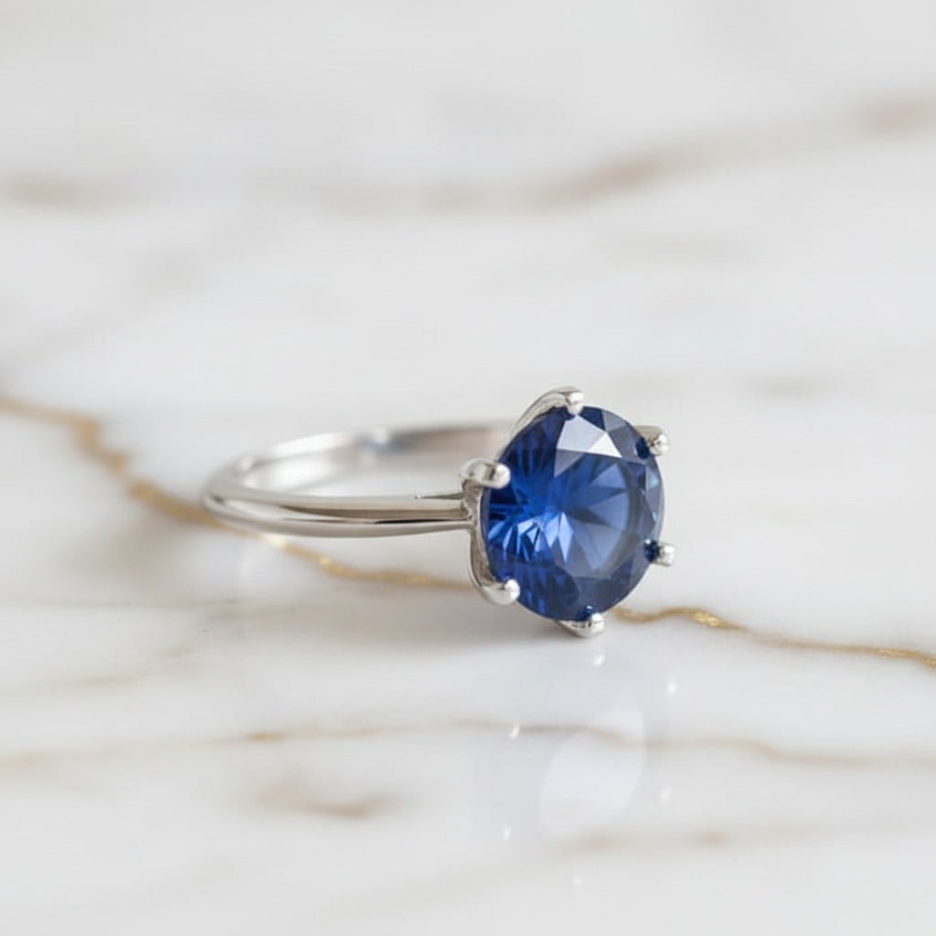 Saphir Ring – Silber in Tiefblau CrystalScents