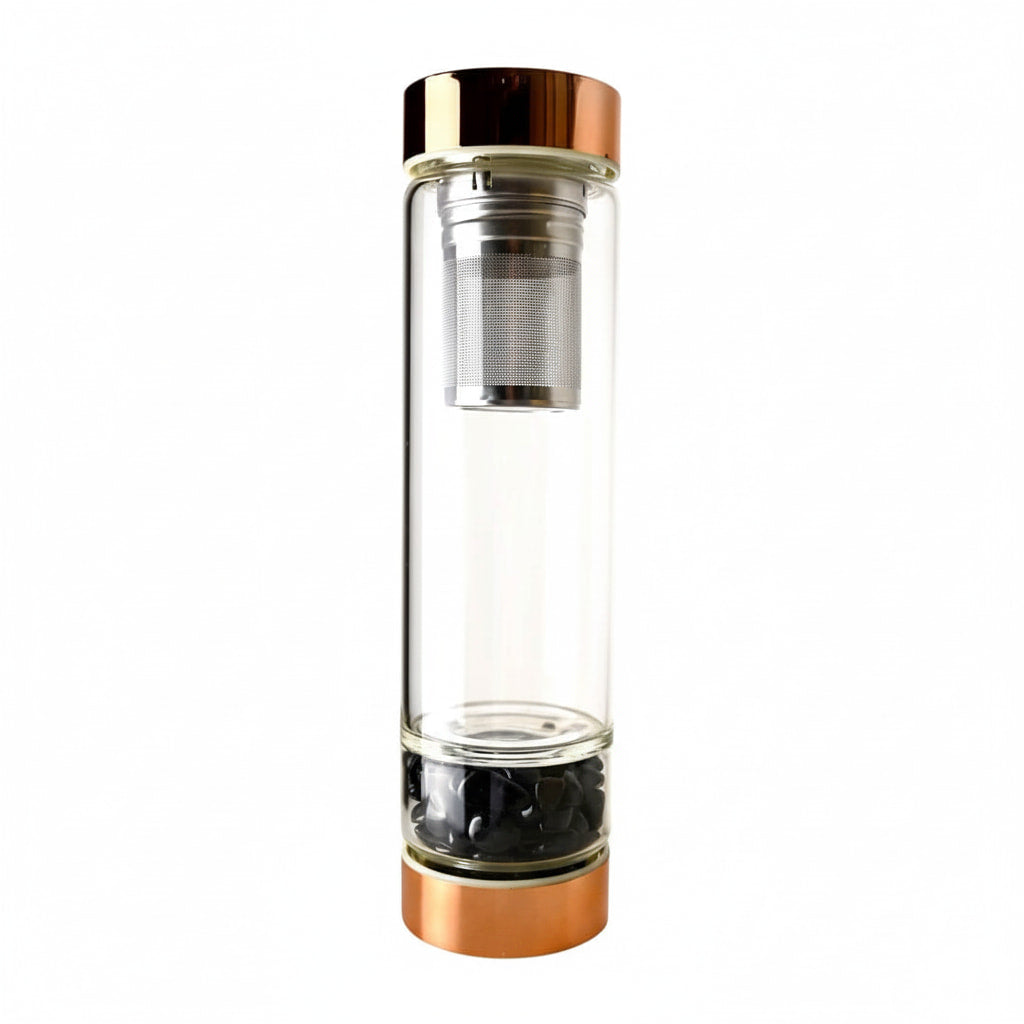 Obsidian Glasflasche – Tee unterwegs CrystalScents