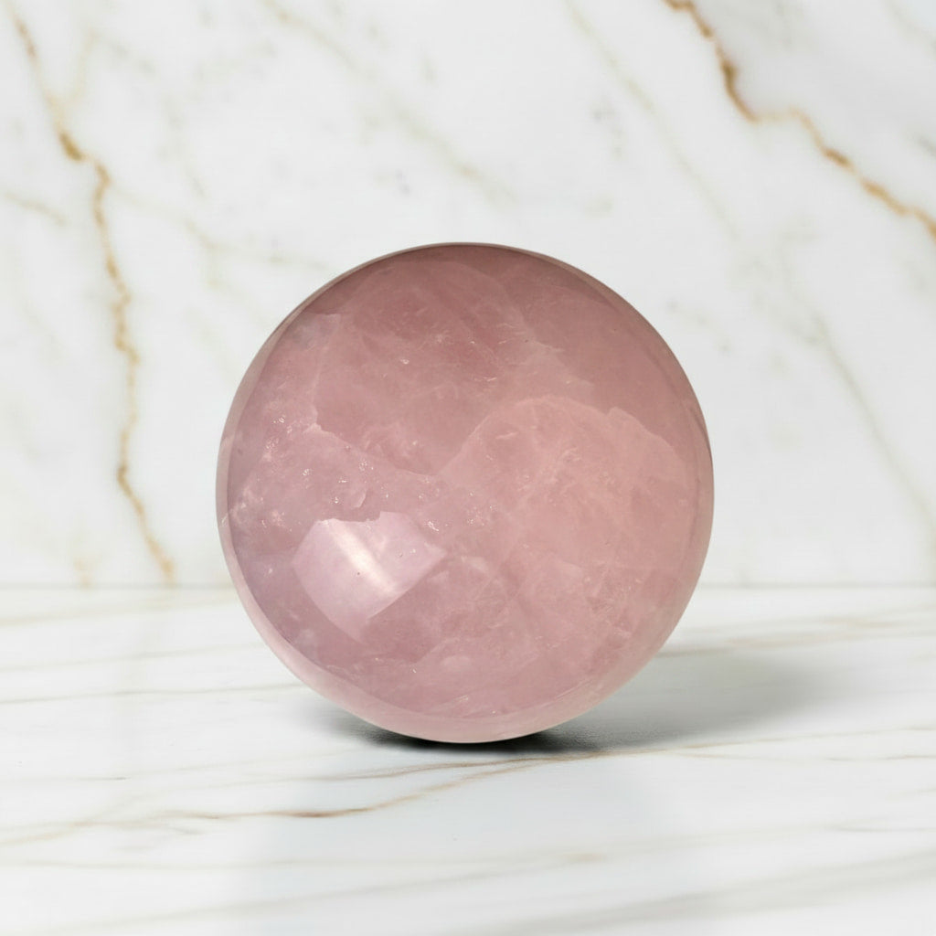Rosenquarz Kugel – Freude & Liebe CrystalScents