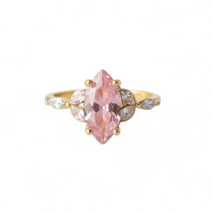 Ring in Gold mit rosanem Funkeln CrystalScents
