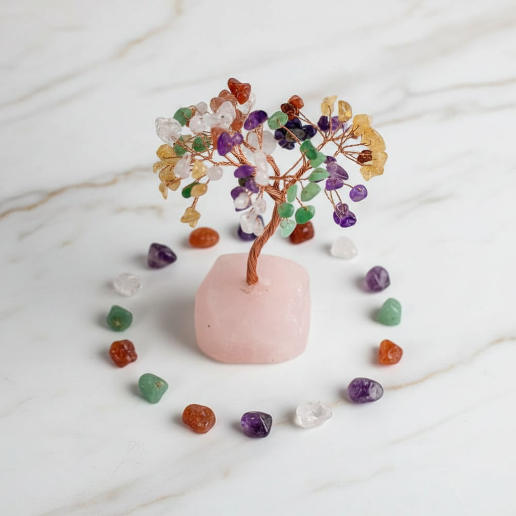 Rosenquarz Chakra Baum - Harmonie der Kristalle CrystalScents