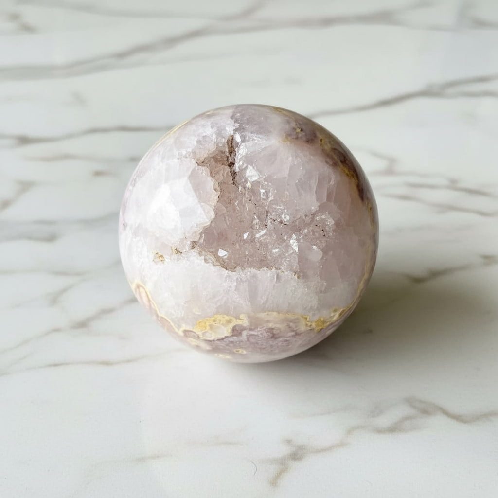 Amethyst Kugel – Rosa Glitzertraum für Harmonie & Balance