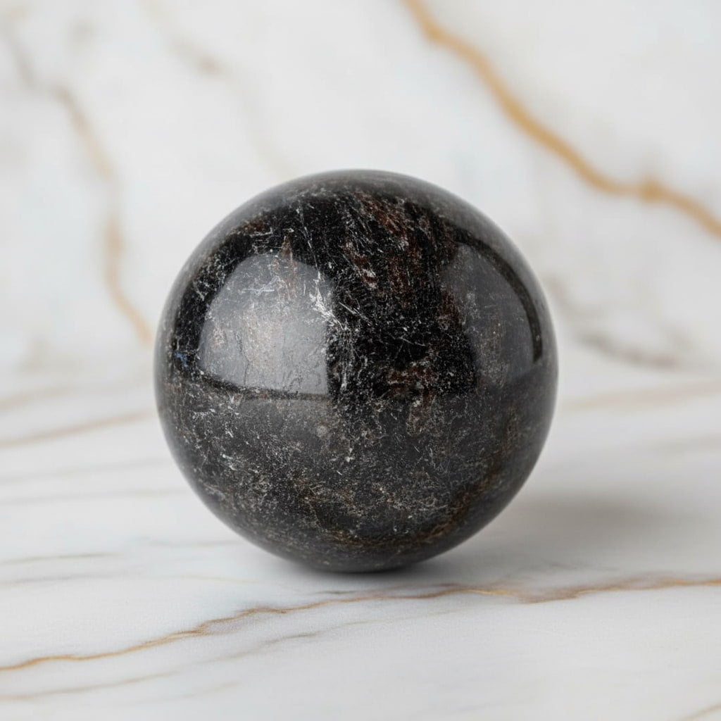 Große Granat Astrophyllit Kugel – Dekorstück für Räume CrystalScents