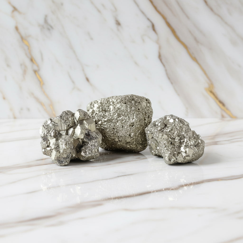Pyrit Cluster – Glänzendes Naturstück CrystalScents