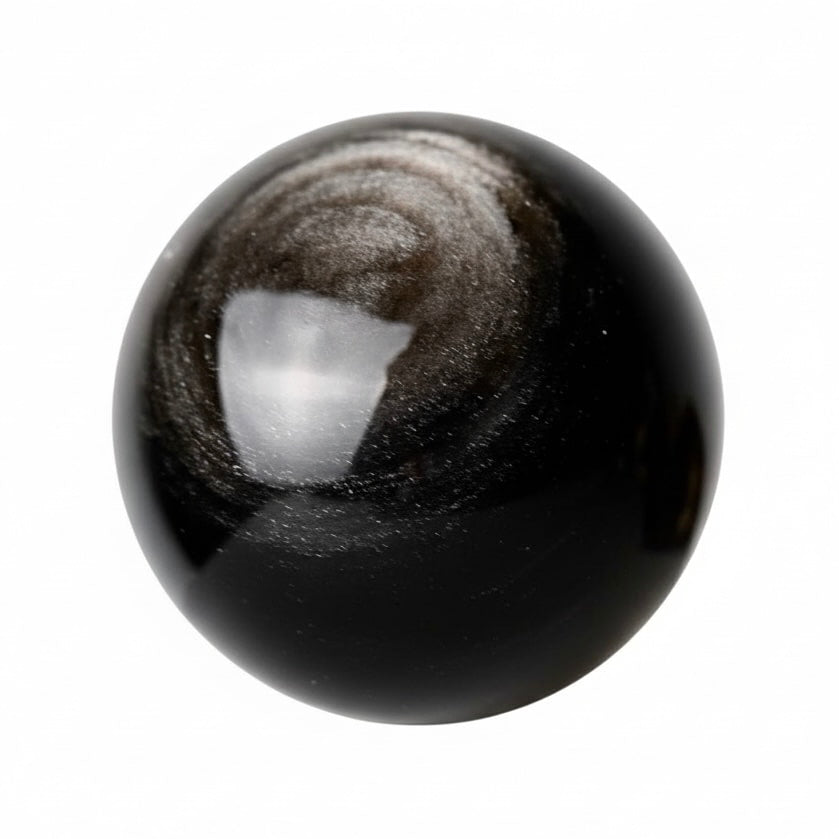 Silber Obsidian Kugel – Silber Schimmer CrystalScents