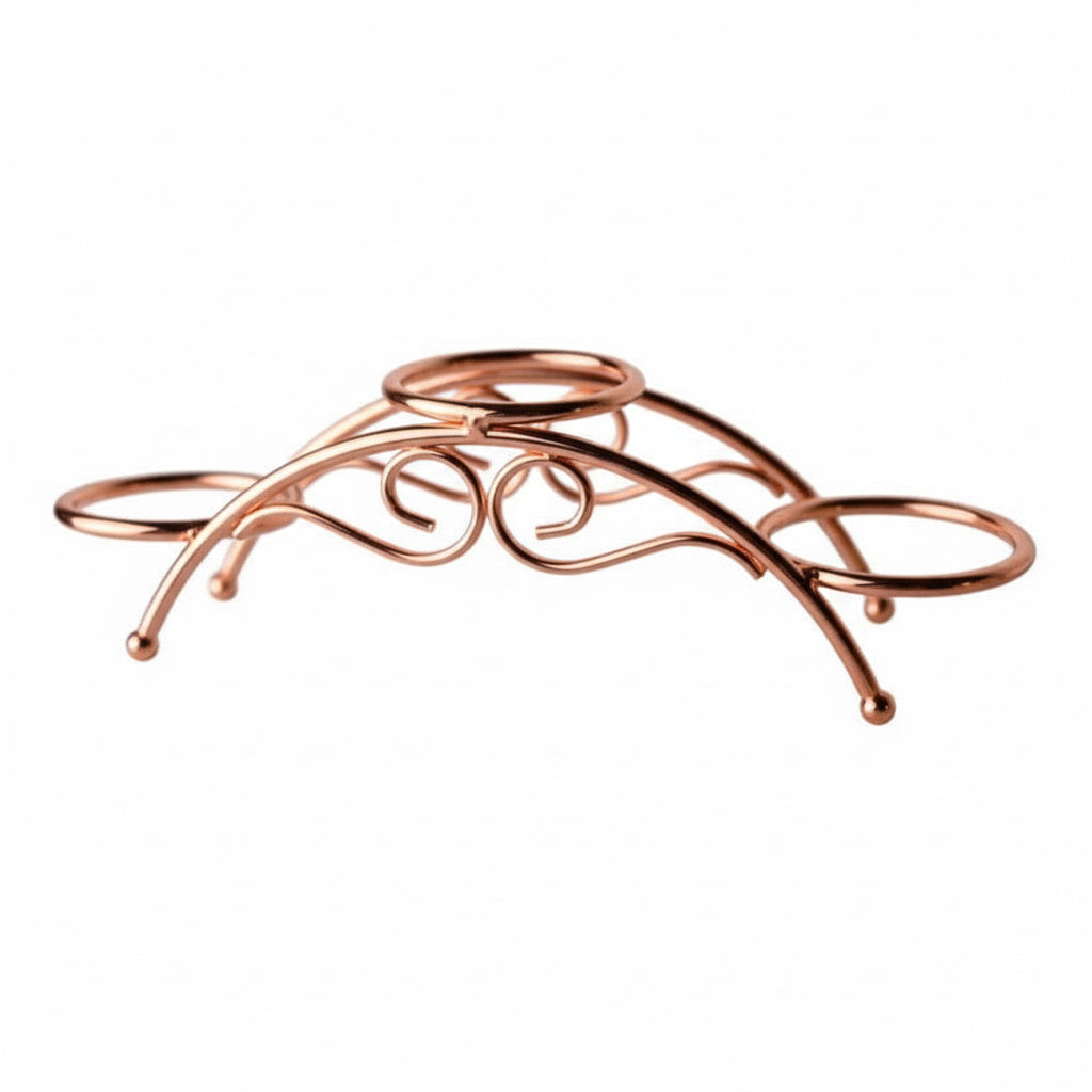 Kugelhalter Roségold – Eleganter Halter für 3 Kristallkugeln CrystalScents