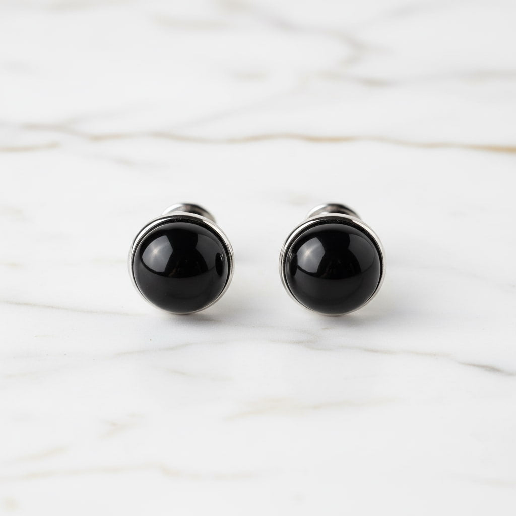 Obsidian Manschettenknöpfe - Stärke & Stabilität CrystalScents