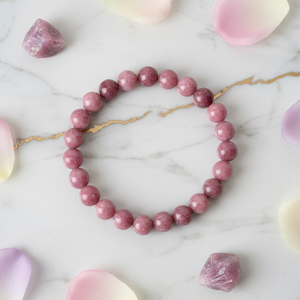 Lepidolith Kugelarmband - Entspannung & emotionale Balance CrystalScents