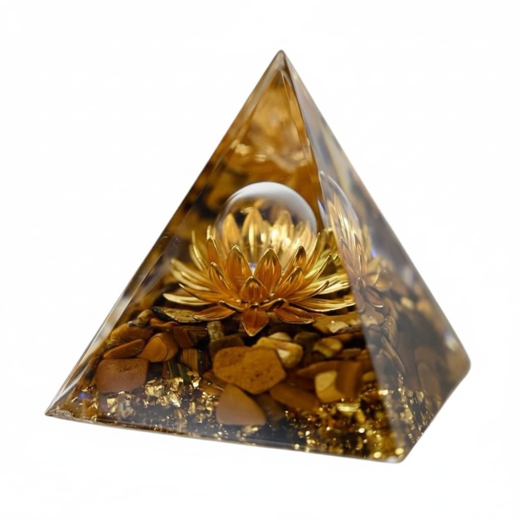 Orgonit Pyramide Tigerauge - Lotus