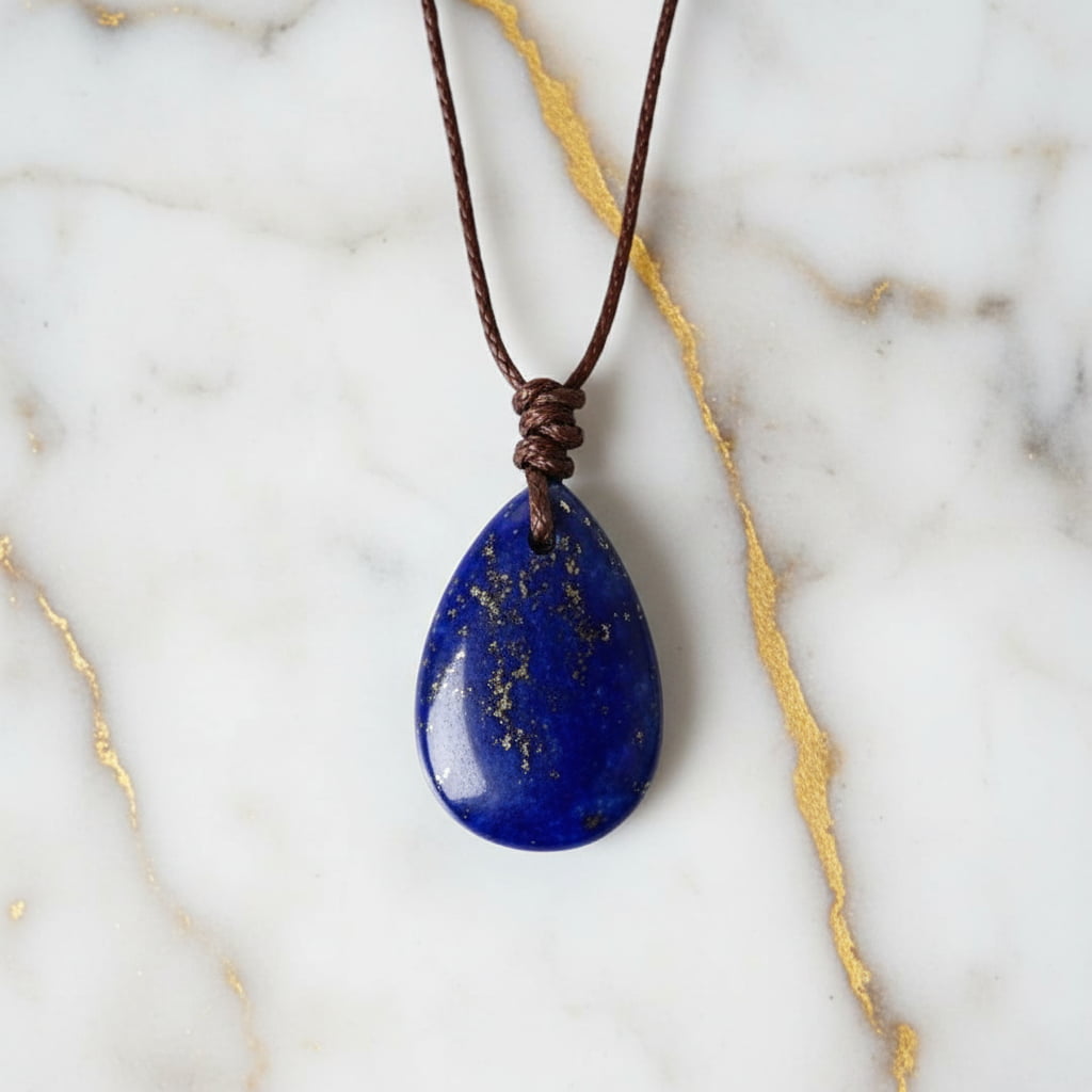 Lapislazuli Halskette - Tropfenförmiger Anhänger CrystalScents