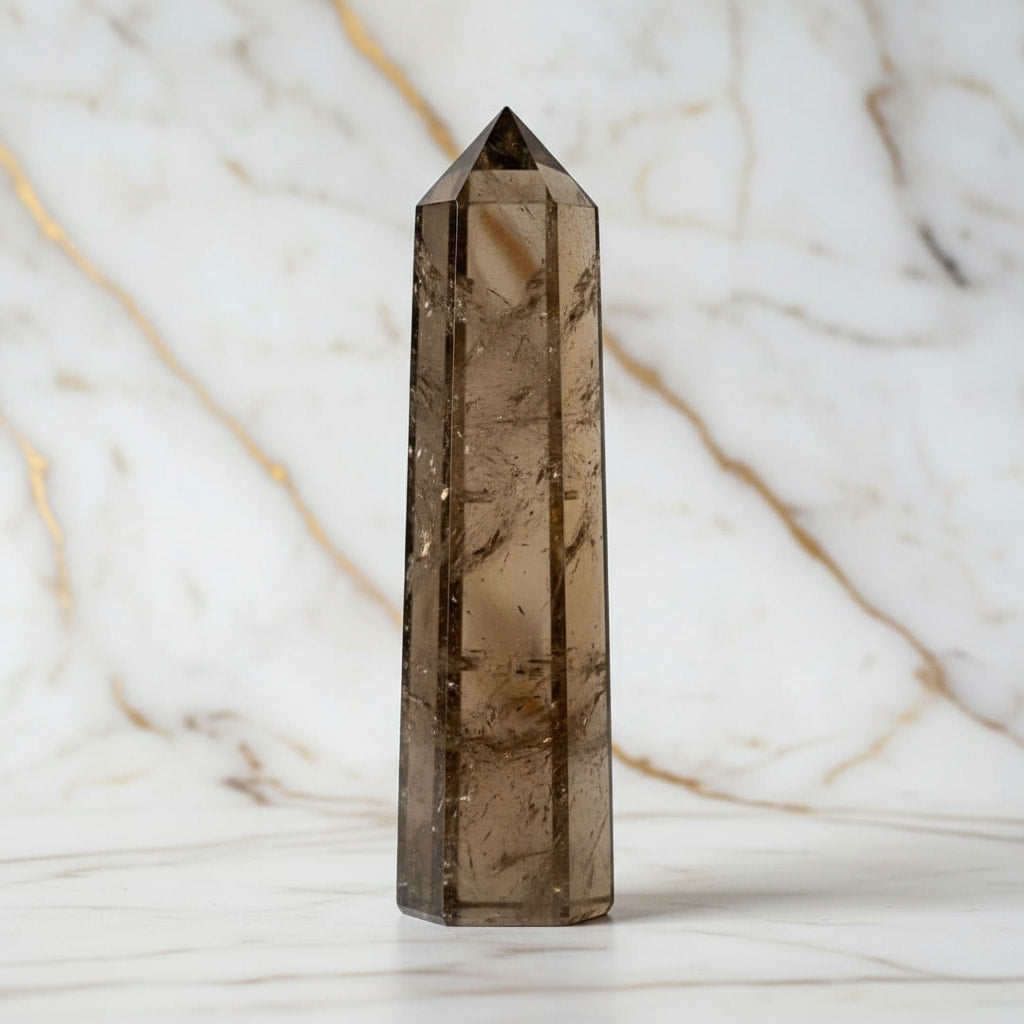 Rauchquarz Obelisk – Mystisch & Dunkel JETZT sichern CrystalScents