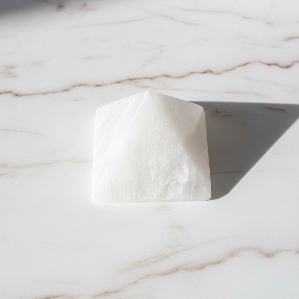 Selenit Pyramide – Kristall für Meditation JETZT sichern CrystalScents