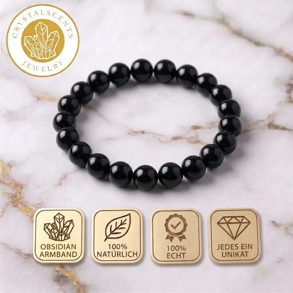 Obsidian Kugelarmband – Tiefschwarzer Glanz