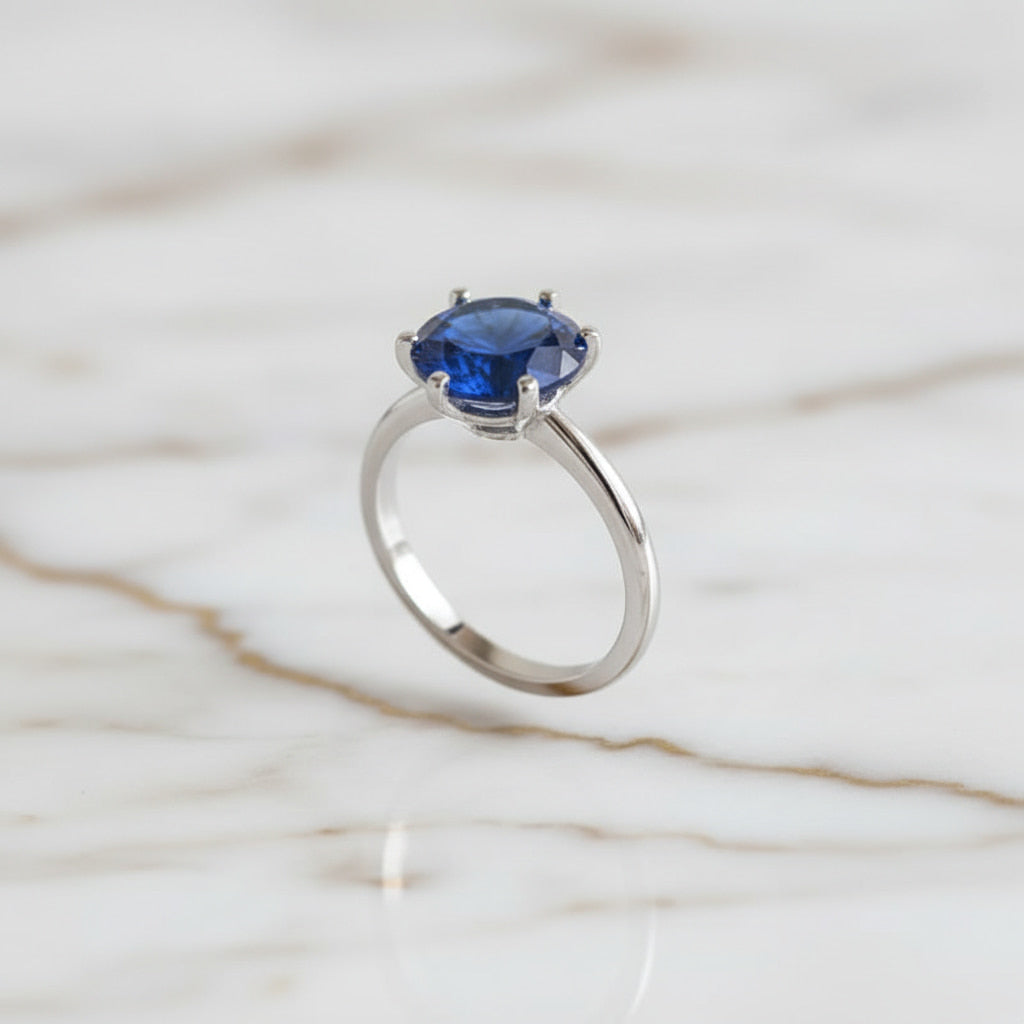 Saphir Ring – Silber in Tiefblau CrystalScents