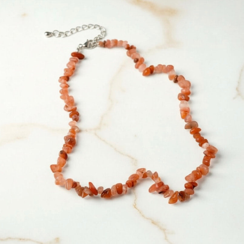 Achat Splitter Halskette – feuriges Accessoire