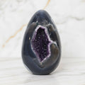 Großes Achat Ei - mit violetter Druse CrystalScents
