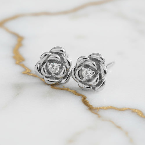 Ohrstecker Silber in Rosenform – romantisches Highlight CrystalScents