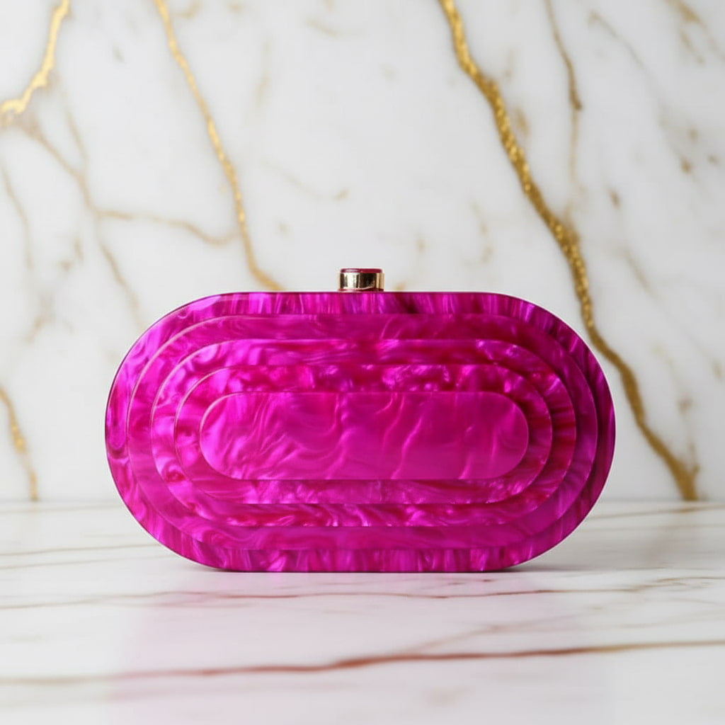 Clutch mit Perlmuttlook in Pink – strahlender Farbakzent CrystalScents
