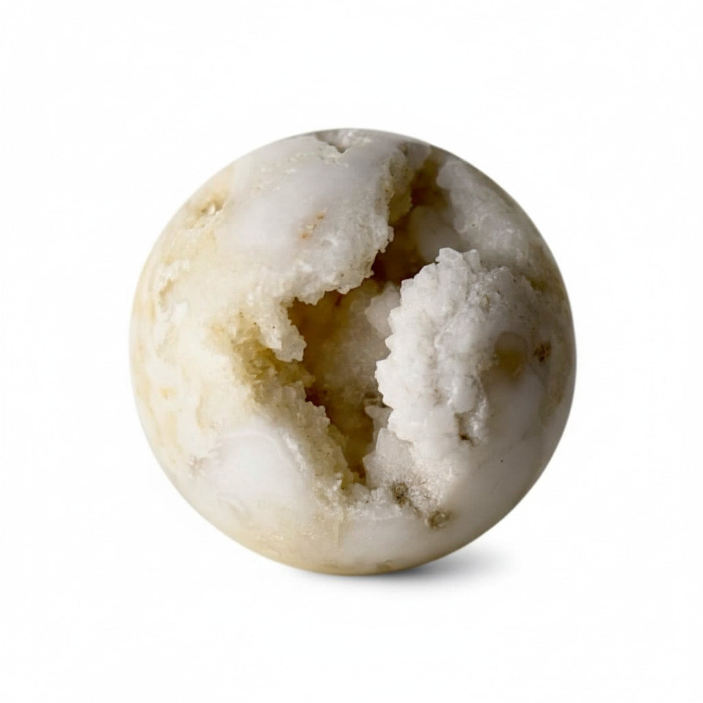 Achat Kugel – Funkelndes Naturjuwel mit Druzy-Kristallen
