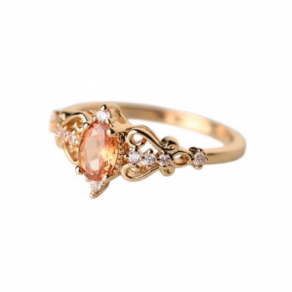 Ring mit orangem Stein – elegantes Schmuckstück für warme Akzente