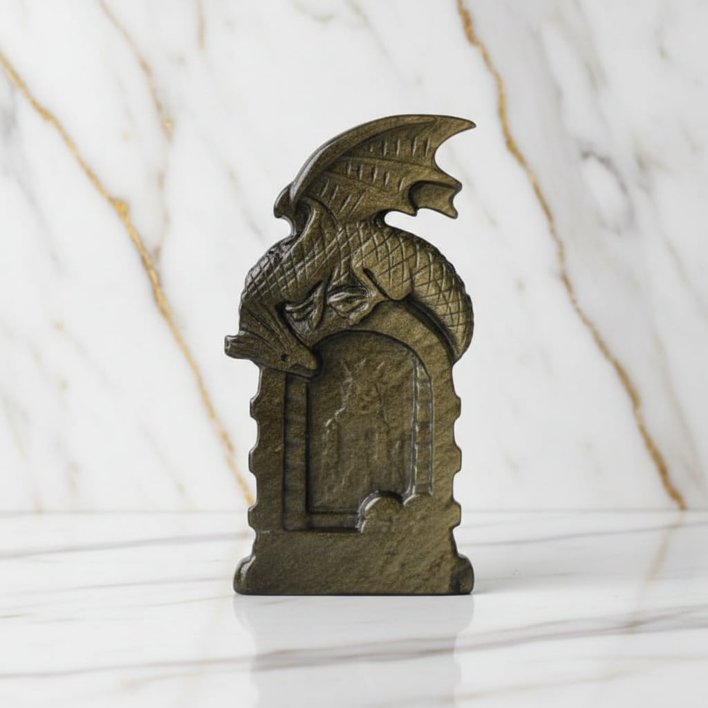 Gold Obsidian „Drachenportal“ – Mystische Kristallskulptur CrystalScents