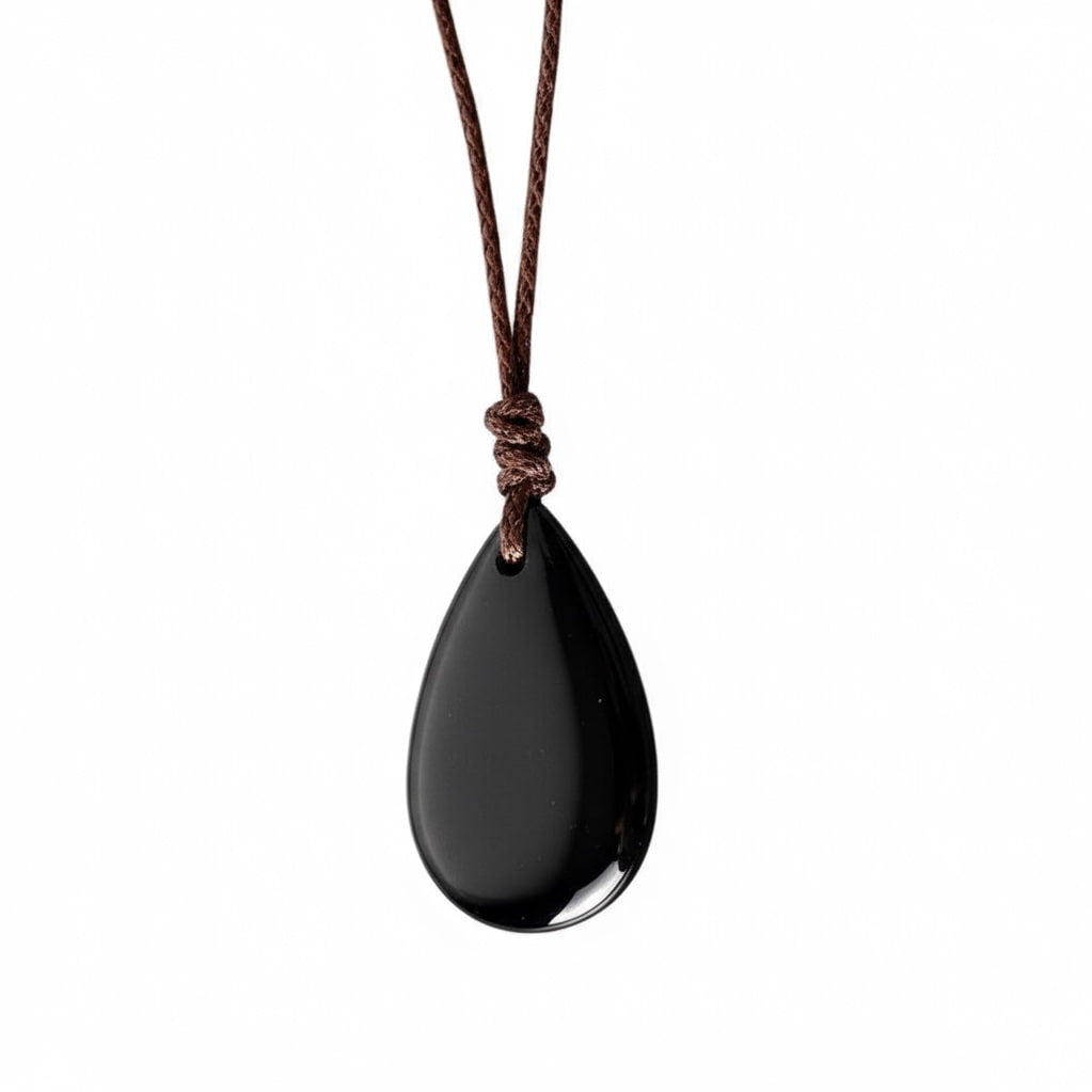 Obsidian Halskette - Tropfenförmiger Anhänger CrystalScents