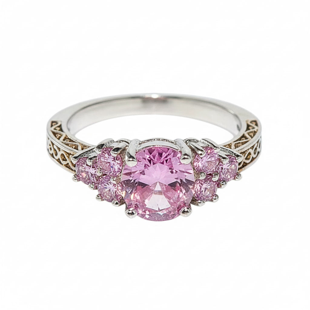 Ring Silber – Funkelnde rosa Akzente CrystalScents