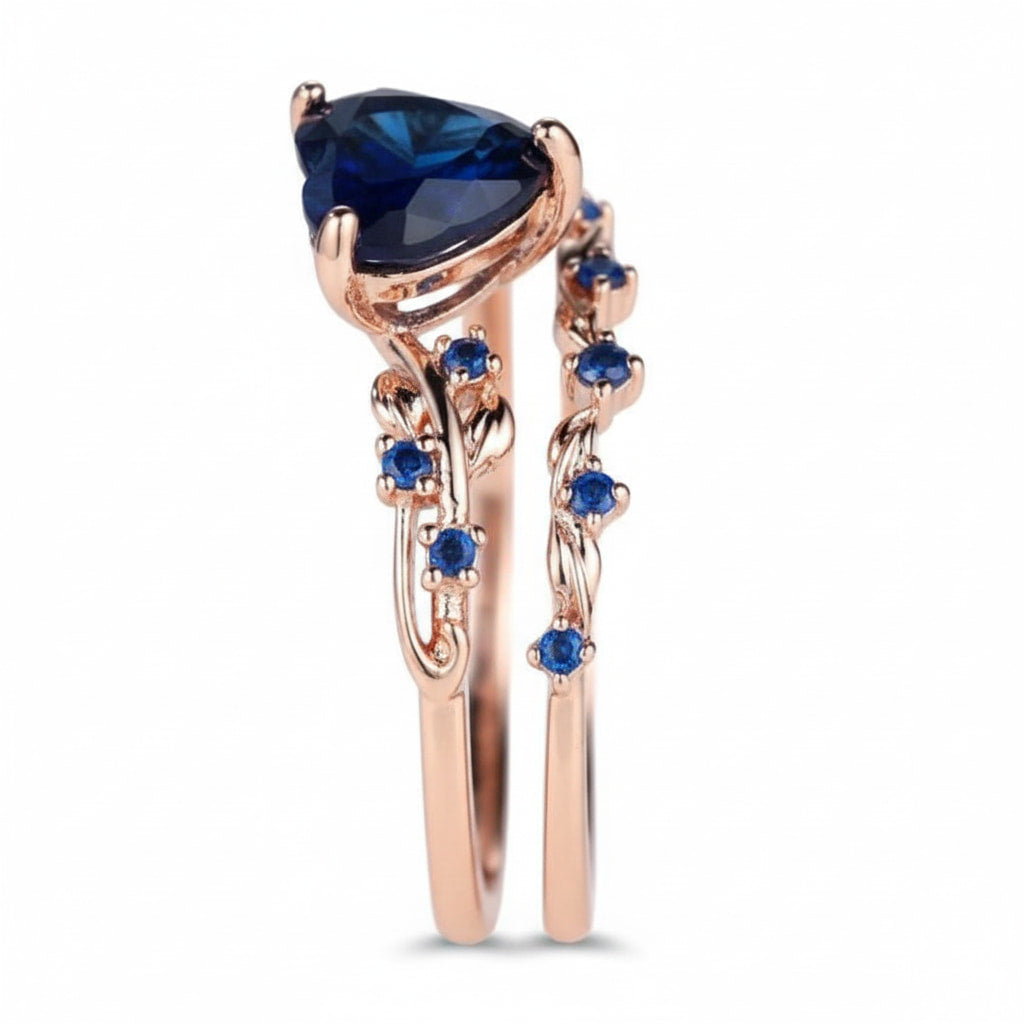 Ring – 2-teilig mit dunkelblauem Herz CrystalScents