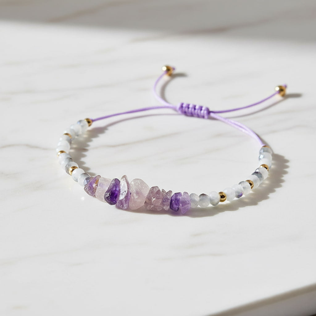 Amethyst Schutzarmband – Violetter Talisman | CrystalScents CrystalScents