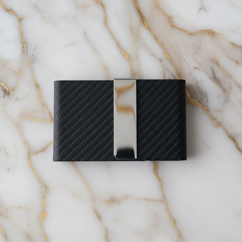 Visitenkartenetui Silber & schwarz, gemustert CrystalScents