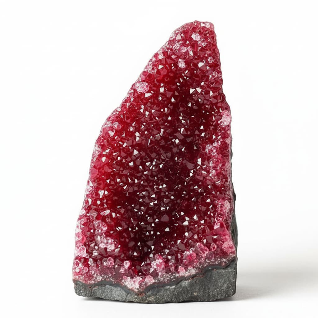 Amethystdruse Rot – Glitzernde Flamme für Wohnräume CrystalScents