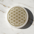 Selenit Scheibe - Goldene Lebensblume CrystalScents