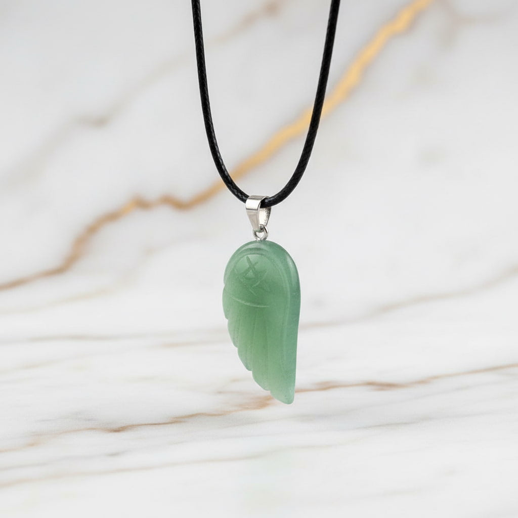 Aventurin Halskette - Flügel Anhänger CrystalScents