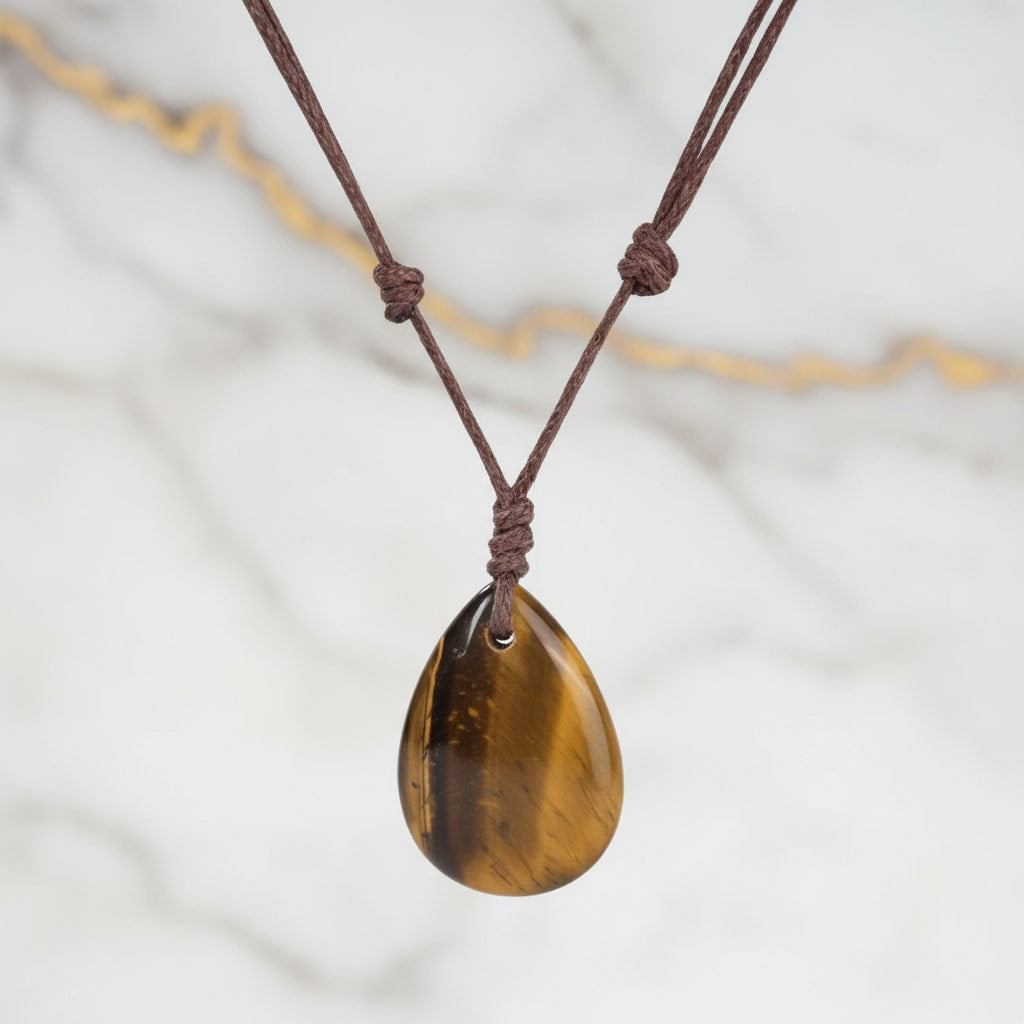 Tigerauge Halskette - Stabilität & Stärke CrystalScents