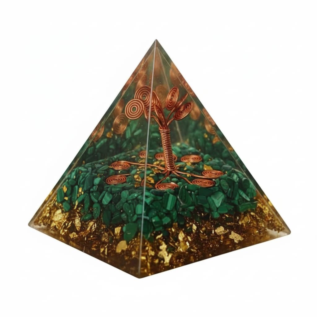 Orgonit Pyramide Malachit - Kupferbaum CrystalScents