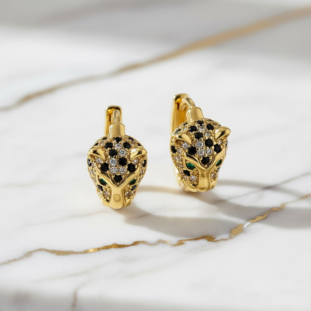 Kreolen mit glitzerndem Leoparden-Design CrystalScents