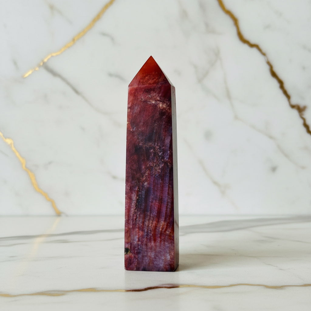 Mondstein Obelisk Rot – Leidenschaft JETZT sichern CrystalScents