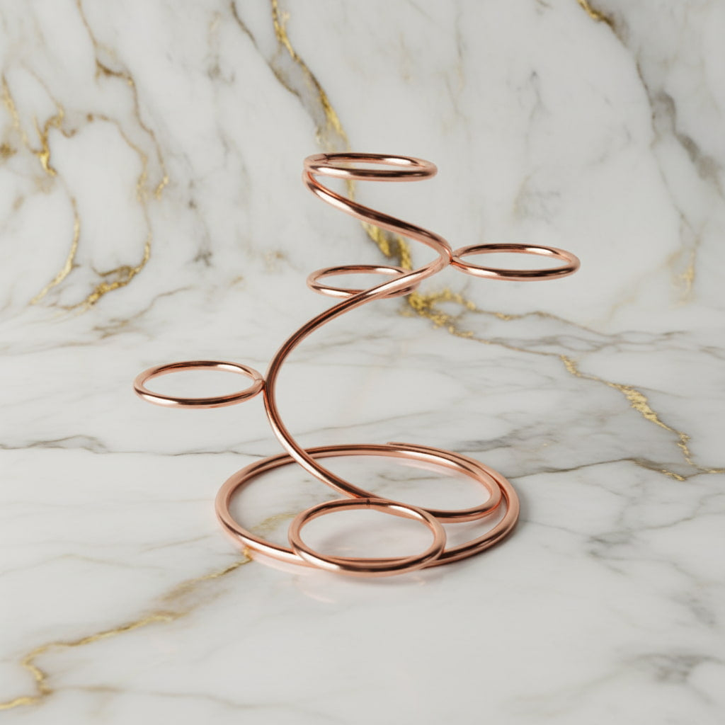 Kugelhalter Roségold – Präsentation für bis zu 5 Kristallkugeln CrystalScents