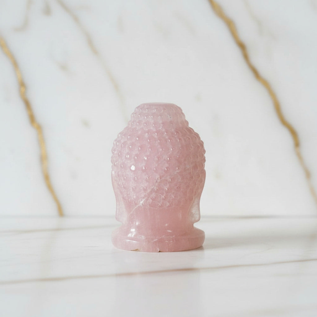 Rosenquarz Buddha-Kopf – Friedvolle Atmosphäre CrystalScents