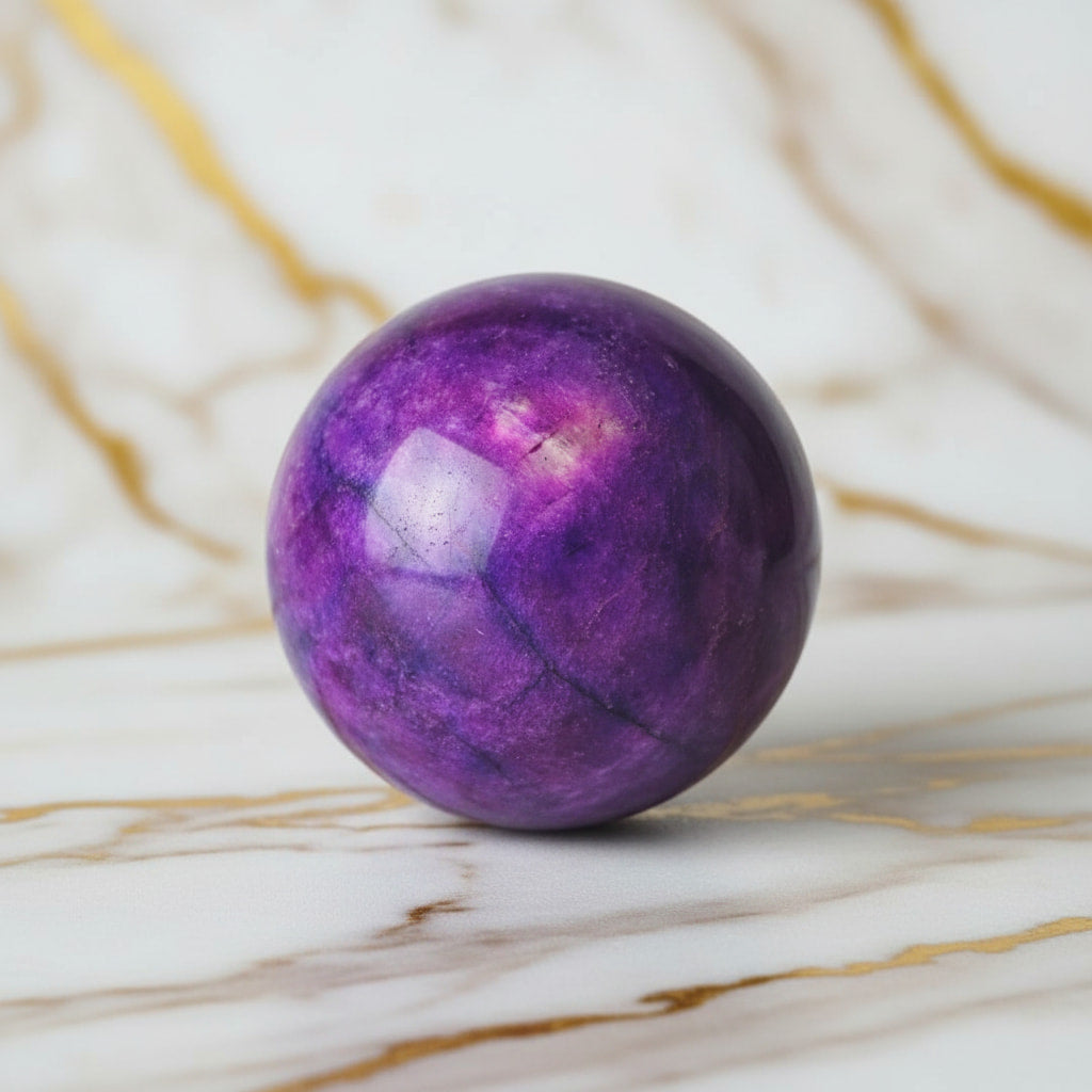 Lila Mondstein Kugel – Lila Meditationsbegleiter CrystalScents