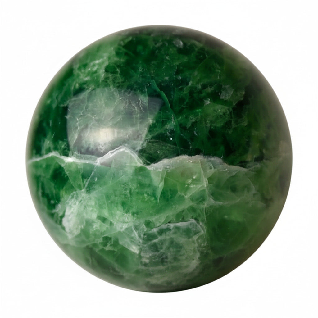 Große Fluorit Kugel – Einzelstück in Dunkelgrün CrystalScents