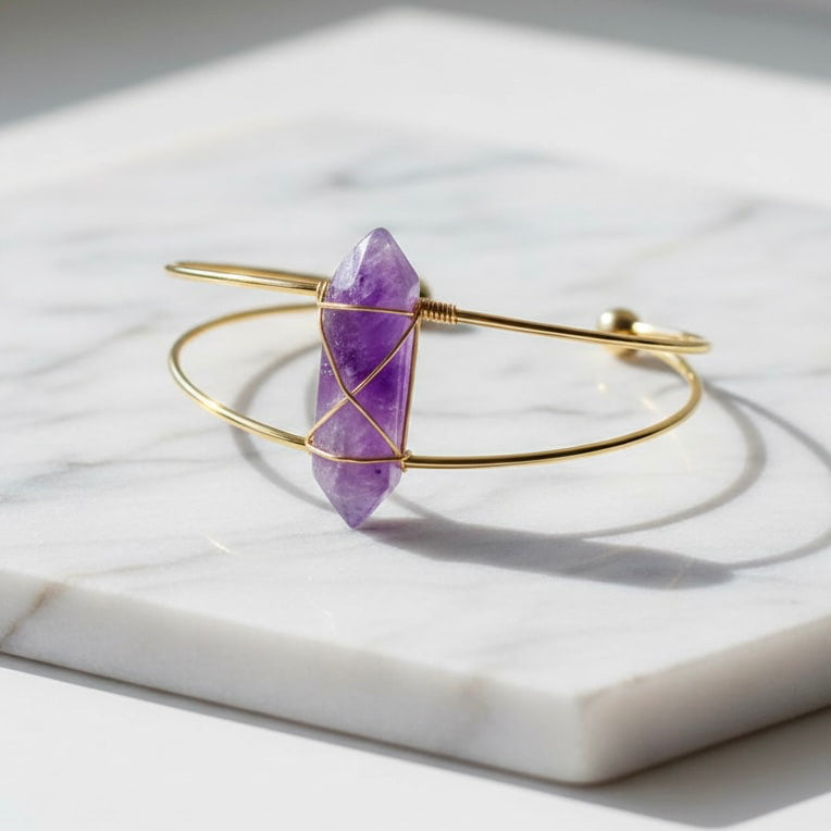 Amethyst Armreif - Eleganz & positive Energie CrystalScents