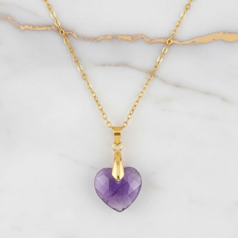 Amethyst Halskette - Violettes Kristallherz CrystalScents