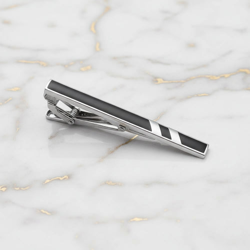 Krawattenklammer Silber & Schwarz – Stilvolles Duo CrystalScents