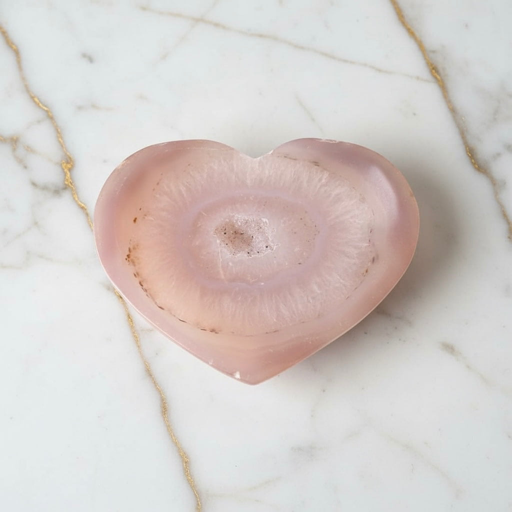 Achat Herz Rosa – Glücksbringer mit funkelnder Druse CrystalScents