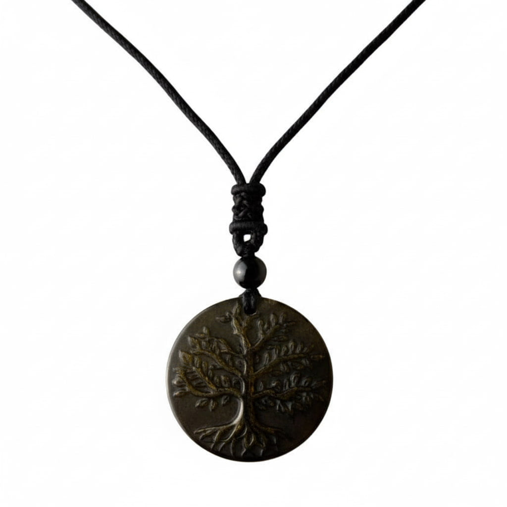 Gold Obsidian Halskette - Baum des Lebens CrystalScents