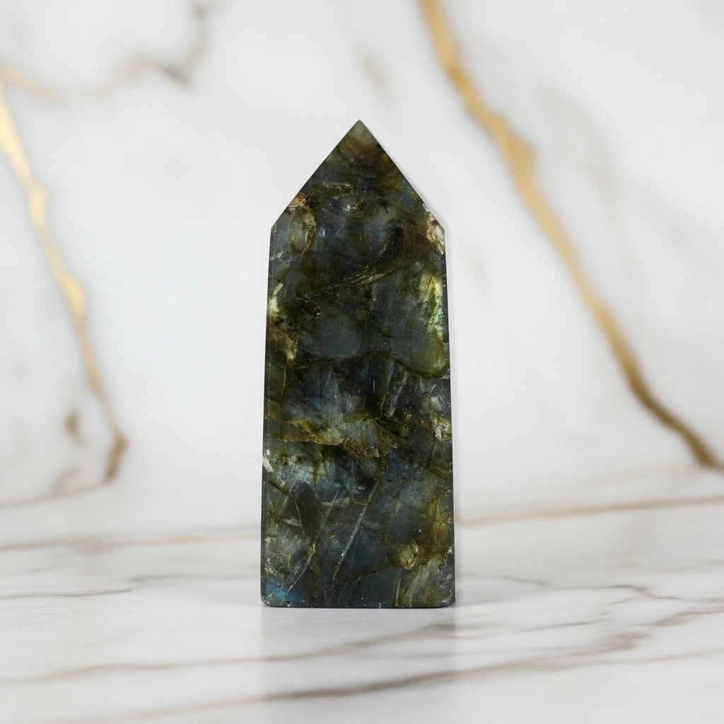 Labradorit Obelisk – Intuition & Klarheit JETZT sichern CrystalScents