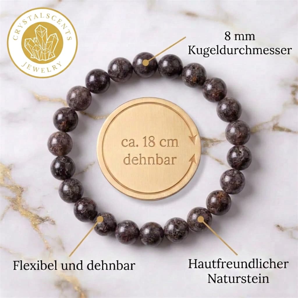 Flammenstein Yooperlite Kugelarmband – Mystisches Leuchten
